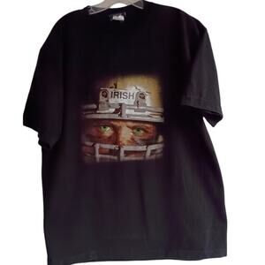 Vintage Notre Dame Irish Football Jansport Black Attitude T Shirt Large